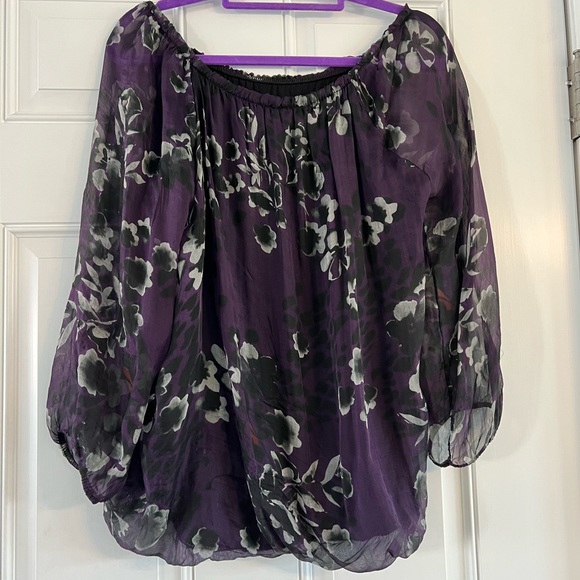 Zabaione Purple Blouse Chiffon - Picture 2 of 4